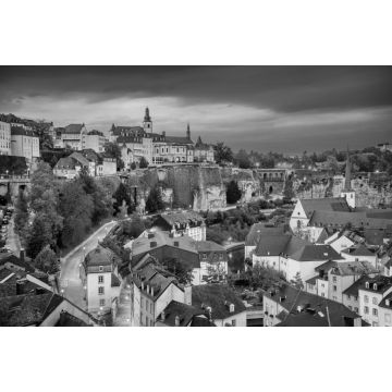 Lais Puzzle - Luxemburg - Stadtteil Grund im Alzette-Tal, Luxemburg-Stadt in schwarz weiß - 2.000 Teile