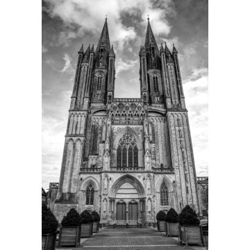 Lais Puzzle - Die Kathedrale von Notre Dame in Coutances - Normandie, Frankreich in schwarz weiß - 2.000 Teile
