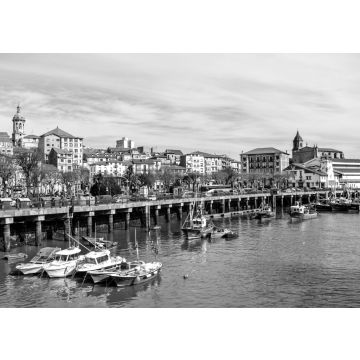 Lais Puzzle - Hafen von Bermeo, Baskenland, Spanien in schwarz weiß - 500, 1.000 & 2.000 Teile