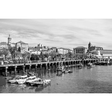 Lais Puzzle - Hafen von Bermeo, Baskenland, Spanien in schwarz weiß - 2.000 Teile