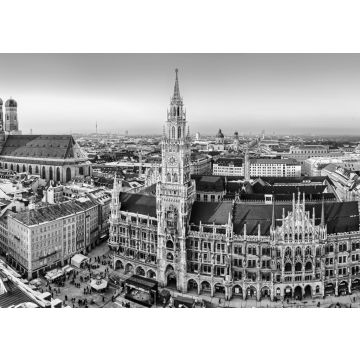 Lais Puzzle - Panorama München Innenstadt im Abendlicht in schwarz weiß - 500, 1.000 & 2.000 Teile