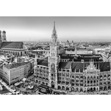 Lais Puzzle - Panorama München Innenstadt im Abendlicht in schwarz weiß - 1.000 Teile