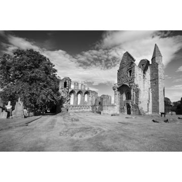 Lais Puzzle - Arbroath, Abbey, Angus, Schottland in schwarz weiß - 2.000 Teile