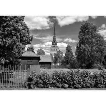 Lais Puzzle - Sommer in Mora im schwedischen Folklorebezirk Dalecarlia in schwarz weiß - 1.000 Teile