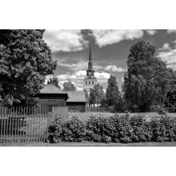 Lais Puzzle - Sommer in Mora im schwedischen Folklorebezirk Dalecarlia in schwarz weiß - 2.000 Teile