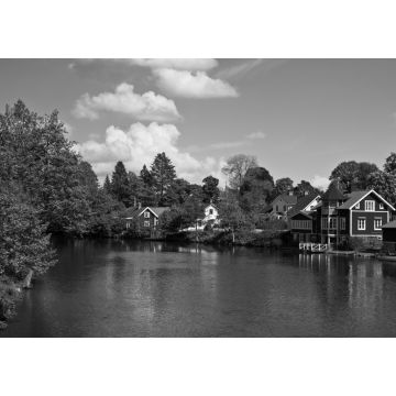 Lais Puzzle - Häuser am Fluss Motala in schwarz weiß - 1.000 Teile