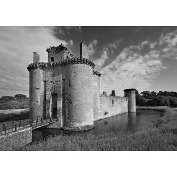 Lais Puzzle - Caerlaverock Castle, Dumfries und Galloway, Schottland in schwarz weiß - 1.000 Teile