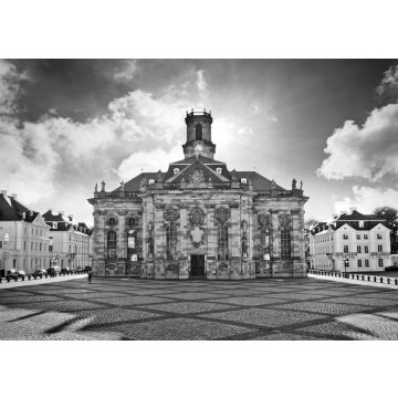 Lais Puzzle - Saarbrücken Ludwigskirche mit Ludwigsplatz Panorama in schwarz weiß - 500, 1.000 & 2.000 Teile