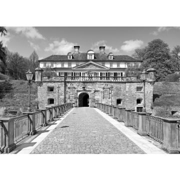Lais Puzzle - Schloss Pyrmont in Bad Pyrmont, Deutschland in schwarz weiß - 500, 1.000 & 2.000 Teile
