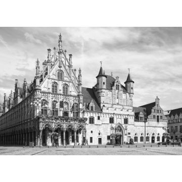 Lais Puzzle - Stadhuis, Rathaus von Mechelen, Belgien in schwarz weiß - 1.000 Teile