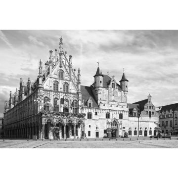 Lais Puzzle - Stadhuis, Rathaus von Mechelen, Belgien in schwarz weiß - 2.000 Teile
