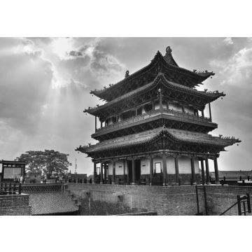 Lais Puzzle - Stadtmauer von Pingyao, China in schwarz weiß - 500, 1.000 & 2.000 Teile