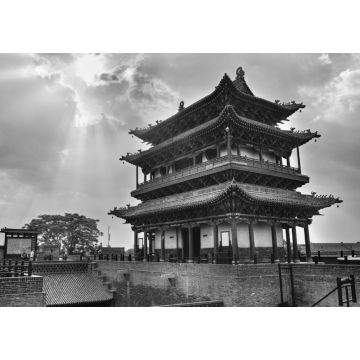 Lais Puzzle - Stadtmauer von Pingyao, China in schwarz weiß - 1.000 Teile