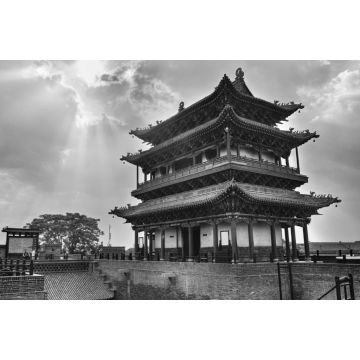 Lais Puzzle - Stadtmauer von Pingyao, China in schwarz weiß - 2.000 Teile
