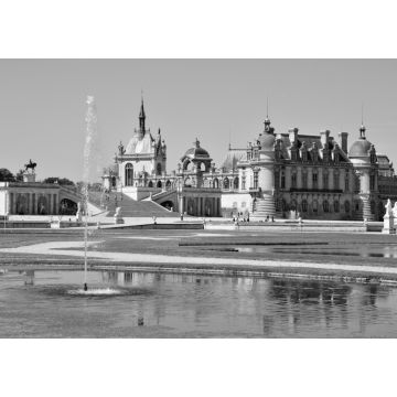Lais Puzzle - Picardie, das malerische Schloss von Chantilly in Oise, Frankreich in schwarz weiß - 1.000 Teile