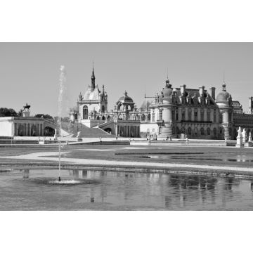 Lais Puzzle - Picardie, das malerische Schloss von Chantilly in Oise, Frankreich in schwarz weiß - 2.000 Teile