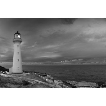 Lais Puzzle - Castle Point Leuchtturm Neuseeland in schwarz weiß - 2.000 Teile
