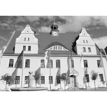 Lais Puzzle - Rathaus in Doberlug-Kirchhain in schwarz weiß - 1.000 Teile