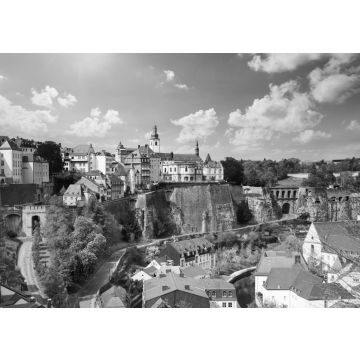 Lais Puzzle - Blick von oben auf die schöne Stadt Luxemburg in schwarz weiß - 500, 1.000 & 2.000 Teile