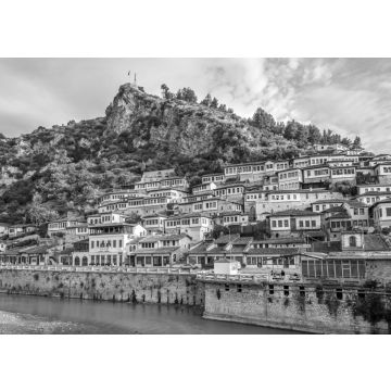 Lais Puzzle - Blick auf die Altstadt von Berat, Albanien in schwarz weiß - 500, 1.000 & 2.000 Teile