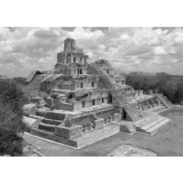 Lais Puzzle - Haupttempel in Edzna, Campeche, Mexiko in schwarz weiß - 500, 1.000 & 2.000 Teile