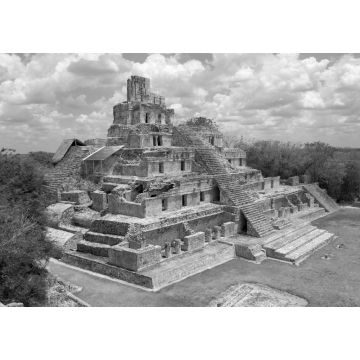 Lais Puzzle - Haupttempel in Edzna, Campeche, Mexiko in schwarz weiß - 1.000 Teile
