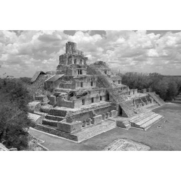 Lais Puzzle - Haupttempel in Edzna, Campeche, Mexiko in schwarz weiß - 2.000 Teile
