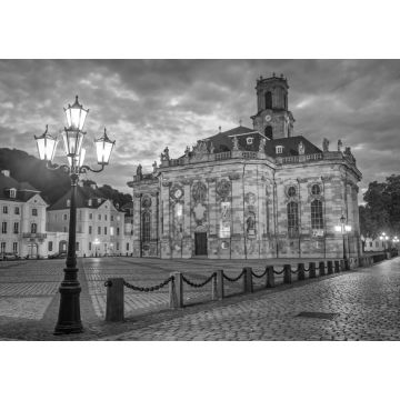 Lais Puzzle - Ansicht der Kirche in Saarbrücken, Deutschland. in schwarz weiß - 1.000 Teile