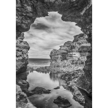 Lais Puzzle - Meereslandschaft, Landschaft und Skyline der Great Ocean Road, Australien in schwarz weiß - 1.000 Teile