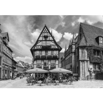 Lais Puzzle - Alte deutsche Häuser in Quedlinburg in schwarz weiß - 500, 1.000 & 2.000 Teile