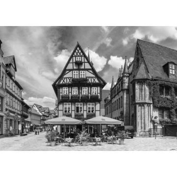 Lais Puzzle - Alte deutsche Häuser in Quedlinburg in schwarz weiß - 1.000 Teile