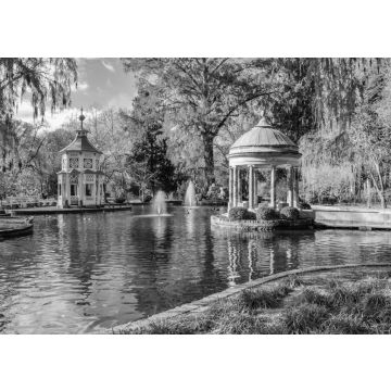 Lais Puzzle - Chinescos Teich, Prinz Garten, Aranjuez in Madrid in schwarz weiß - 500, 1.000 & 2.000 Teile