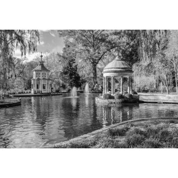 Lais Puzzle - Chinescos Teich, Prinz Garten, Aranjuez in Madrid in schwarz weiß - 2.000 Teile
