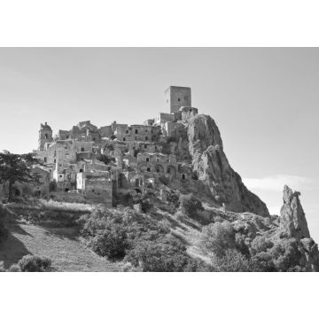 Lais Puzzle - Craco, Basilikata in schwarz weiß - 1.000 Teile