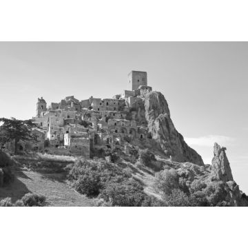 Lais Puzzle - Craco, Basilikata in schwarz weiß - 2.000 Teile