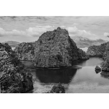 Lais Puzzle - Blick auf den Kayangan-See in Coron, Philippinen in schwarz weiß - 500, 1.000 & 2.000 Teile