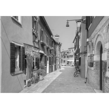 Lais Puzzle - Bunte Häuser auf der Insel Burano, in der Nähe von Venedig, Italien in schwarz weiß - 1.000 Teile