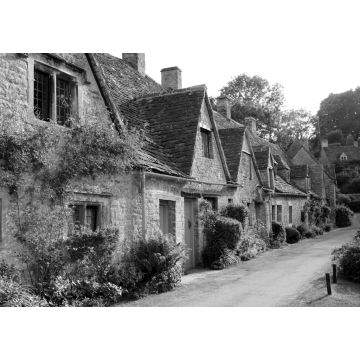 Lais Puzzle - Traditionelle alte Häuser in der englischen Landschaft der Cotswolds in schwarz weiß - 1.000 Teile