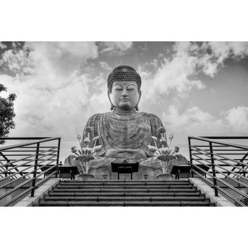 Lais Puzzle - Hyogo Daibutsu - Buddha-Statue in Kobe, Japan in schwarz weiß - 2.000 Teile
