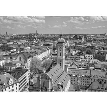 Lais Puzzle - Skyline des Münchner Stadtzentrums in schwarz weiß - 500, 1.000 & 2.000 Teile