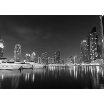 Lais Puzzle - Stadtbild von Dubai Marina bei Nacht, Vereinigte Arabische Emirate in schwarz weiß - 500, 1.000 & 2.000 Teile