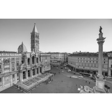 Lais Puzzle - Die Piazza Santa Maria Maggiore in Rom, Italien in schwarz weiß - 2.000 Teile