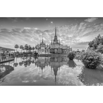 Lais Puzzle - Non Khum Tempel; Der Tempel von Sondej Toh in Thailand in schwarz weiß - 2.000 Teile