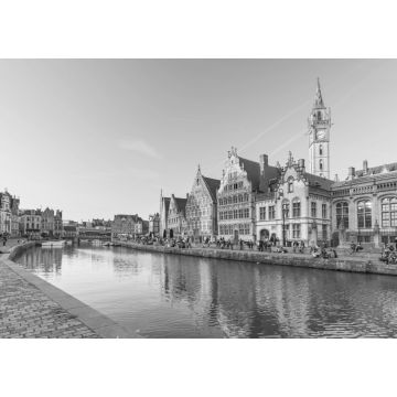 Lais Puzzle - Gent die mittelalterliche Stadt in Belgien in schwarz weiß - 1.000 Teile