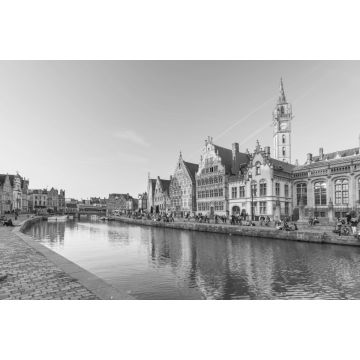 Lais Puzzle - Gent die mittelalterliche Stadt in Belgien in schwarz weiß - 2.000 Teile