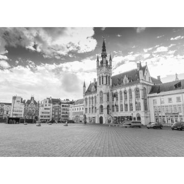 Lais Puzzle - Sint Niklaas, Belgien: Rathaus in schwarz weiß - 1.000 Teile