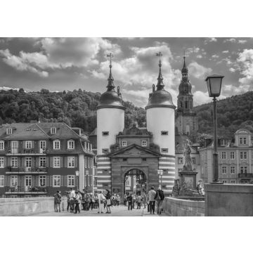 Lais Puzzle - Berühmtes altes Brückentor. Heidelberg, Deutschland in schwarz weiß - 500, 1.000 & 2.000 Teile
