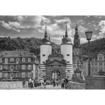 Lais Puzzle - Berühmtes altes Brückentor. Heidelberg, Deutschland in schwarz weiß - 1.000 Teile