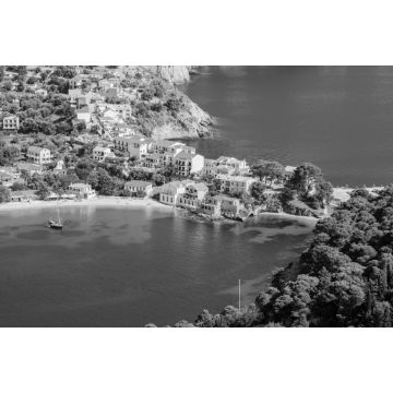 Lais Puzzle - Das Dorf Assos, Insel Kefalonia, Griechenland in schwarz weiß - 2.000 Teile
