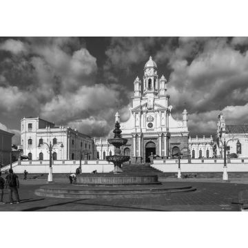 Lais Puzzle - Kirche und Platz Sangolquí, Ecuador in schwarz weiß - 1.000 Teile